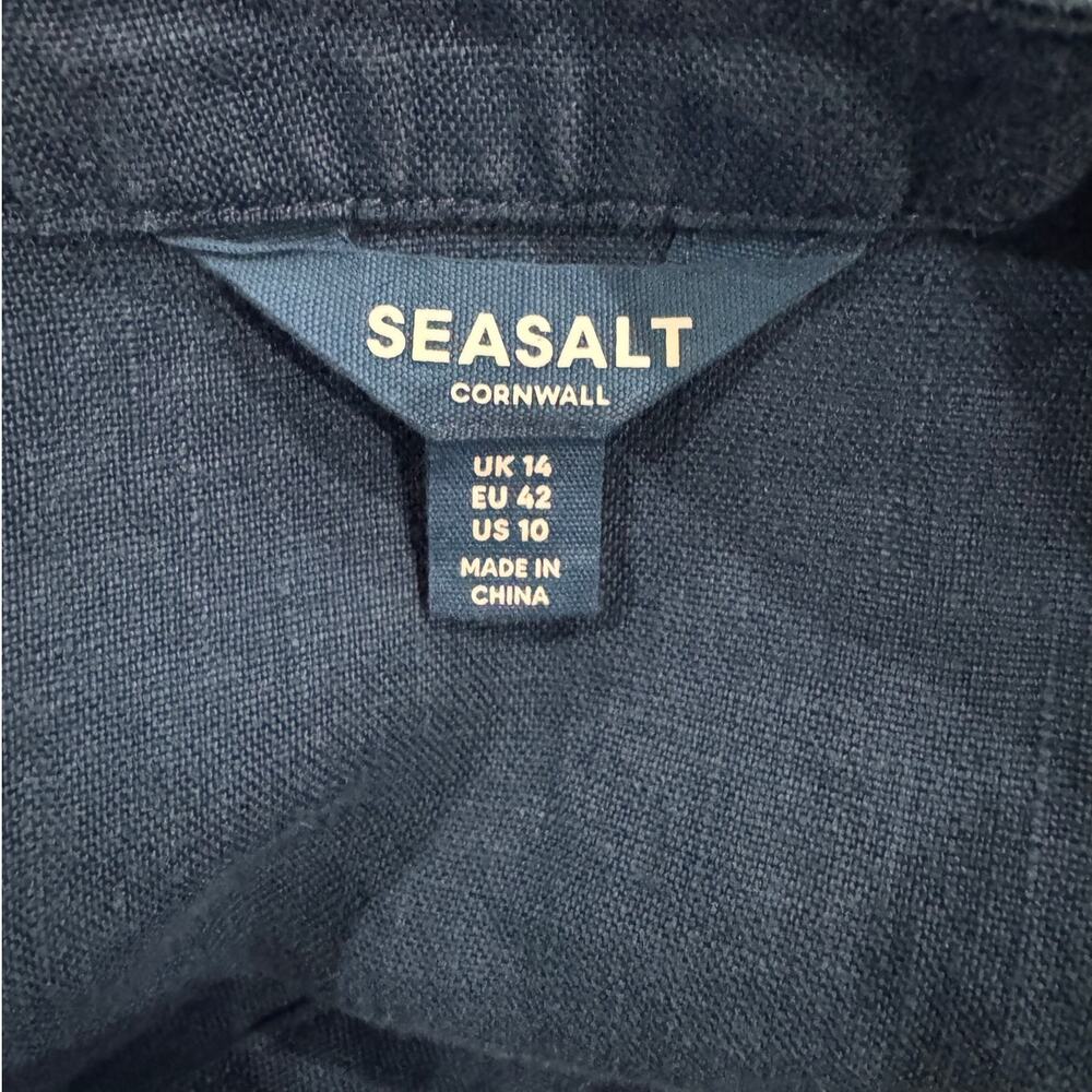 NEW Seasalt Cornwall Word Posey Linen Button-Up Midi Dress Size US/10 - Picture 9 of 13